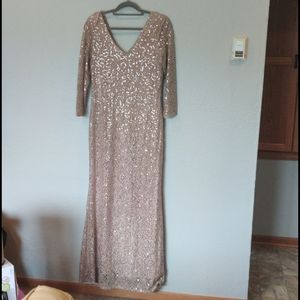 Marina Long Evening Gown/Prom Dress Beige